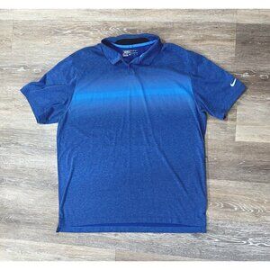 Nike Golf Sz XL Men Standard Fit  Dri-Fit Blue Heathered Polo Shirt Short Sleeve
